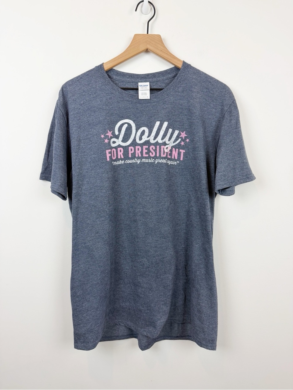 Gildan Heather Blue Dolly For President Graphic Tee